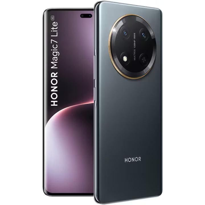Telefon mobil HONOR Magic7 Lite, Dual SIM, 8GB RAM, 256GB, Titanium Black