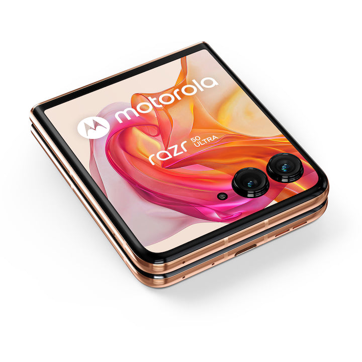 Telefon mobil Motorola Razr 50 ultra, Dual SIM, 12GB RAM, 512GB, 5G, Peach Fuzz
