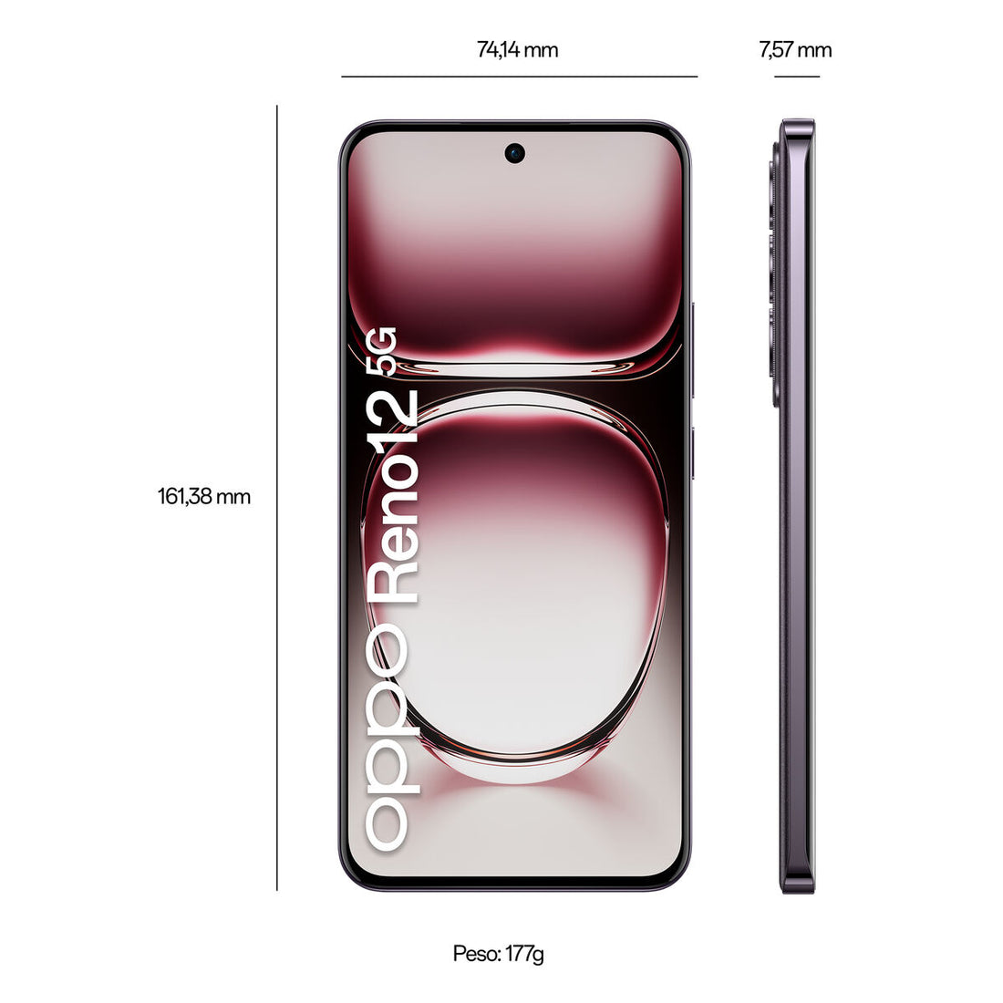 Smartphone Oppo Reno12 5G 6,7" 12 GB RAM 256 GB Brown Black Dual SIM-0